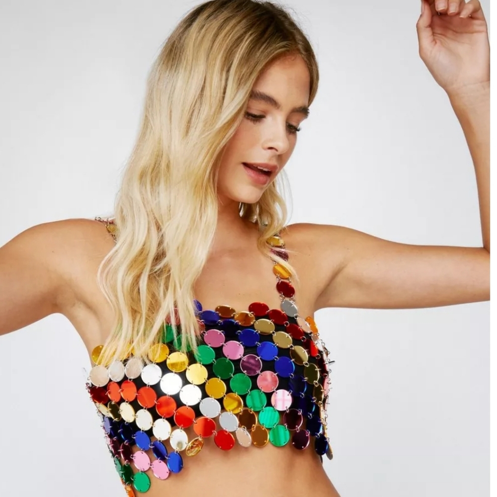 Rainbow Sequin Disc Camisole